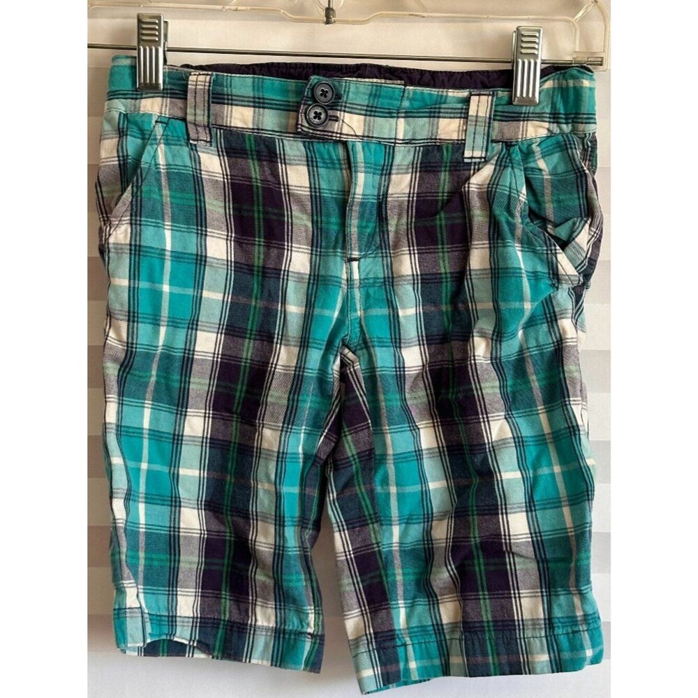Cherokee Boys Blue Plaid Casual Shorts Size 7/8